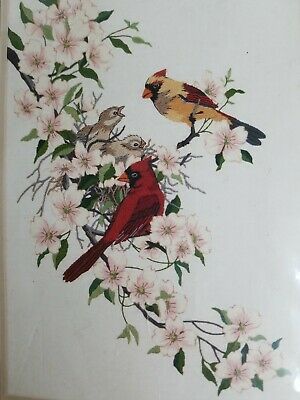 Dimensions Cardinals in Dogwood Crewel Embroidery Kit #1516 11" x 15"/27.9 cm x 38.1 cm